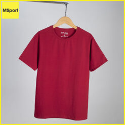 áo thun nam trơn cổ tròn ngắn tay màu đỏ cao cấp