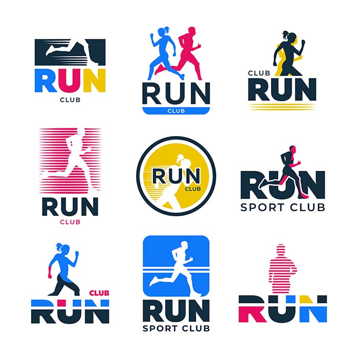logo môn thể thao chạy bộ run