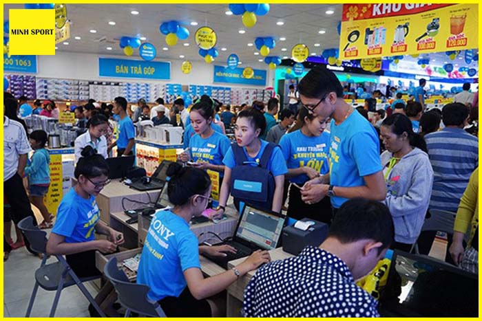 áo đồng phục nhân viên của hàng điện máy xanh