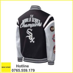 áo khoác đồng phục bomber màu đen phối tay màu xám dp61