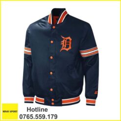 áo khoác đồng phục bomber màu đen sọc tay dp63