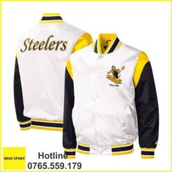 áo khoác đồng phục bomber màu trắng dp67