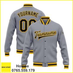 áo khoác đồng phục bomber màu xám dp88