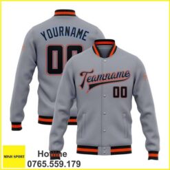 áo khoác đồng phục bomber màu xám dp88