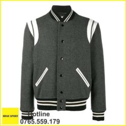 áo khoác đồng phục bomber màu xám dp97