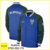 áo khoác đồng phục bomber màu xanh dp87