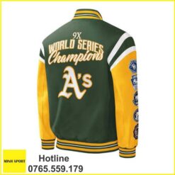 áo khoác đồng phục bomber màu xanh rêu phối tay vàng dp57