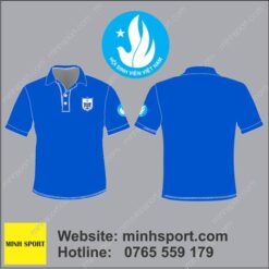 áo thun đồng phục hôi sinh viên việt nam màu xanh bích at174