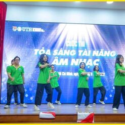 áo thun đồng phục hội sinh viên việt nam màu xanh kết cổ vàng at169