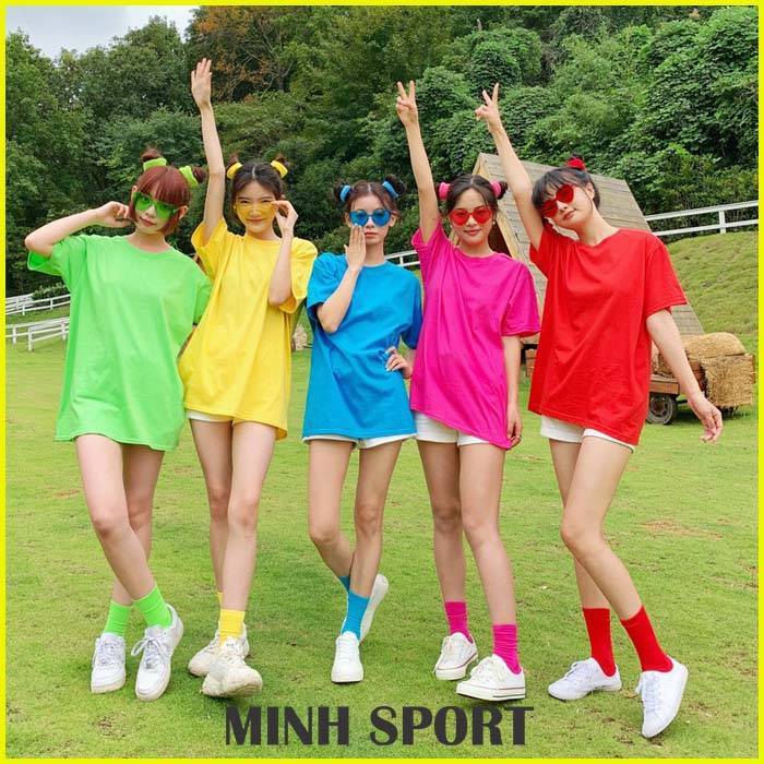 đồng phục đi biển áo thun trơn team building cho nhóm bi28