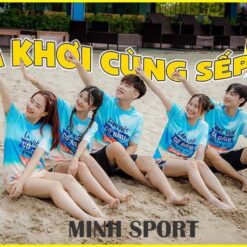 đồng phục đi biển áo thun trơn team building cho nhóm bi32