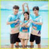 đồng phục đi biển áo thun trơn team building cho nhóm bi32