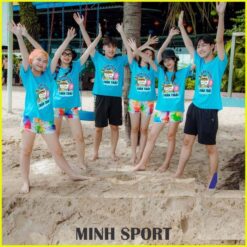 đồng phục đi biển áo thun trơn team building cho nhóm bi33