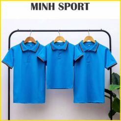 áo thun polo có cổ trơn bo sọc viền màu xanh yamaha sọc đỏ