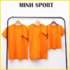 áo thun trơn cổ tròn vải cotton 100 màu cam mỹ