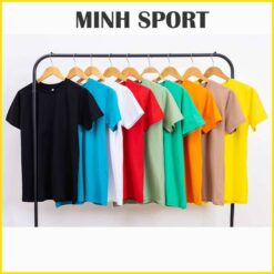 áo thun trơn cổ tròn vải cotton 100 màu đen