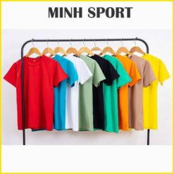 áo thun trơn cổ tròn vải cotton 100% màu đỏ