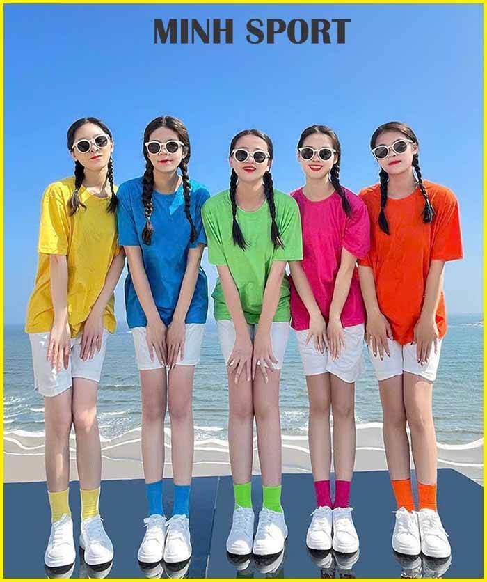 áo thun trơn đồng phục cổ tròn