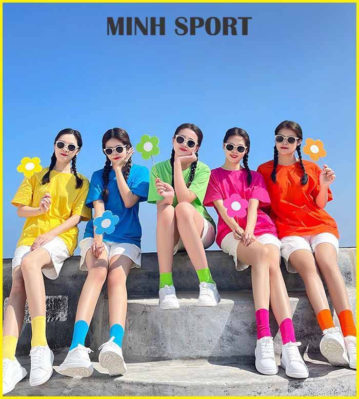 áo thun trơn đồng phục cổ tròn
