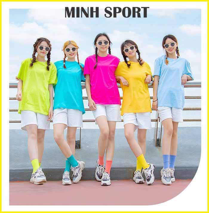 áo thun trơn đồng phục cổ tròn