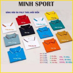 bảng màu áo trơn cổ trụ bo viền