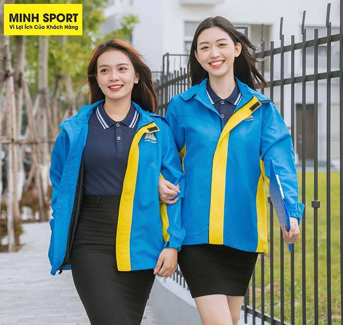 áo khoác đồng phục chất liệu vải dù