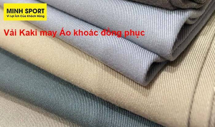 vải kaki may áo khoác đồng phục