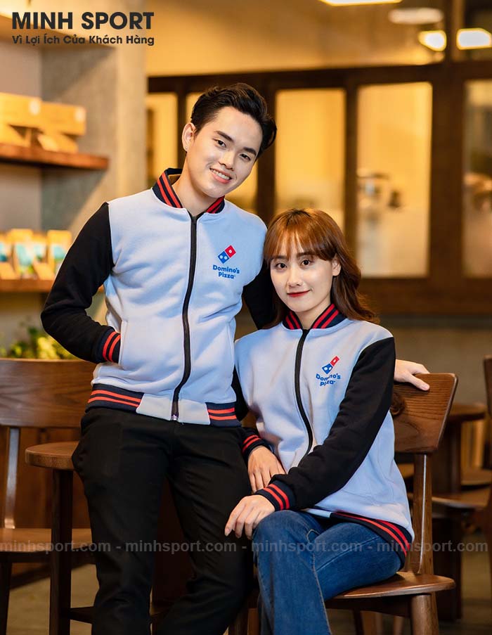 áo khoác đồng phục bomber màu trắng phối đen