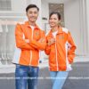 áo khoác gió đồng phục vải dù không nón màu cam