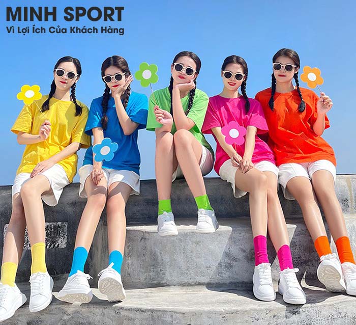 áo thun trơn nhóm nhiều màu cổ tròn