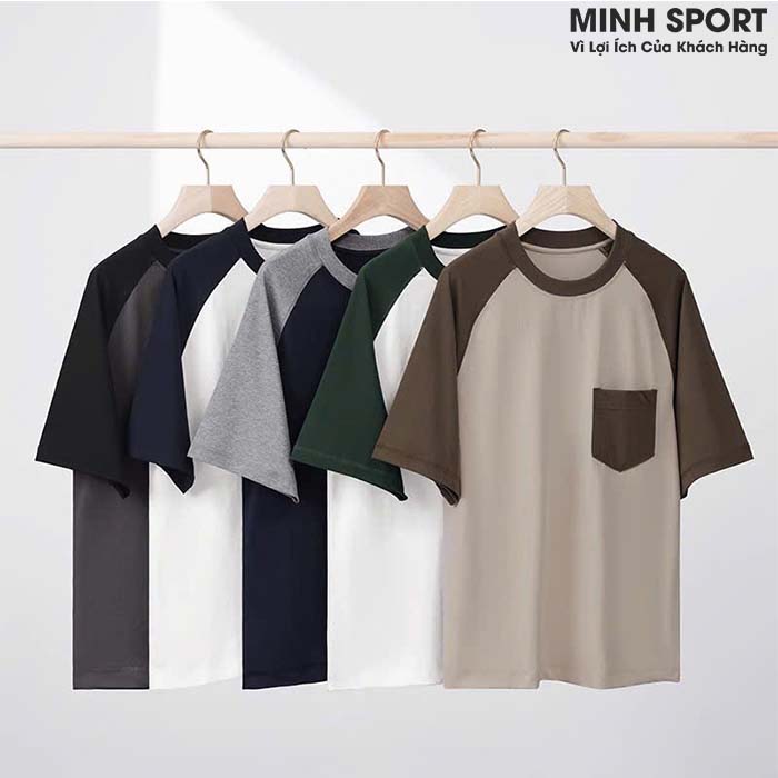 áo thun đồng phục lớp, áo nhóm cổ tròn tay raglan đẹp al66