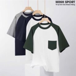 áo thun đồng phục lớp, áo nhóm cổ tròn tay raglan đẹp al66