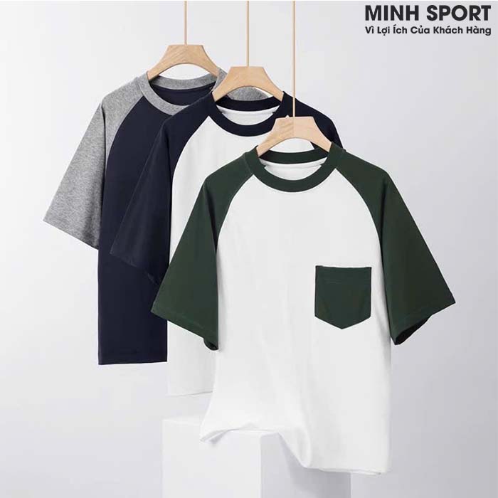 áo thun đồng phục lớp, áo nhóm cổ tròn tay raglan đẹp al66