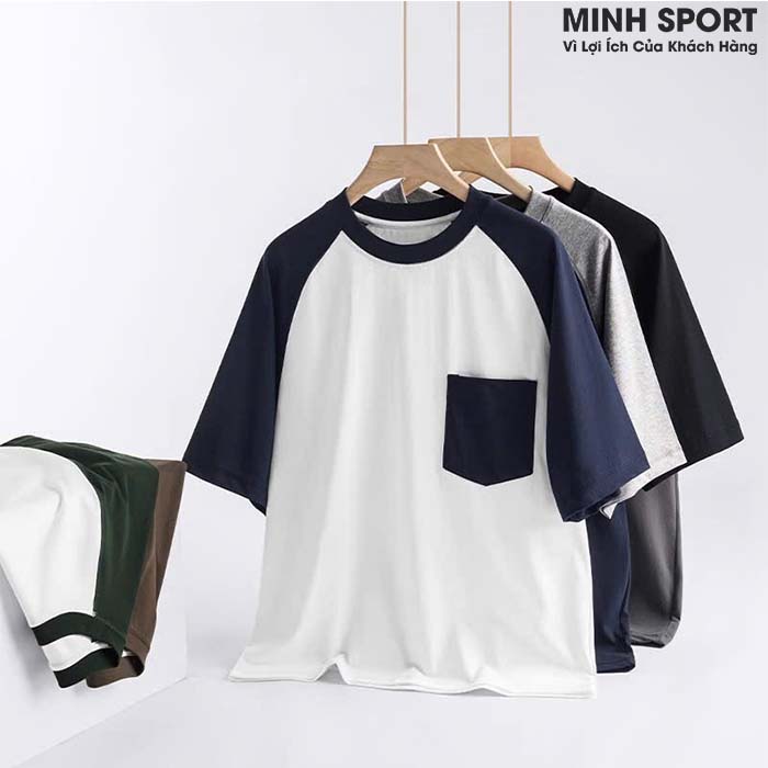 áo thun đồng phục lớp, áo nhóm cổ tròn tay raglan đẹp al66