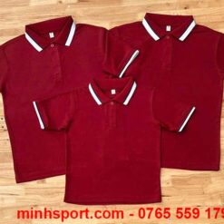 áo thun polo cá sấu mè màu đỏ đô