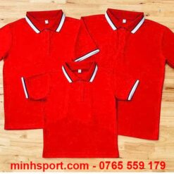 áo thun polo cá sấu mè màu đỏ tươi