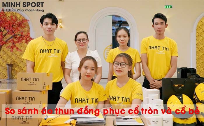 so sánh áo thun đồng phục cổ tròn và cổ bẻ