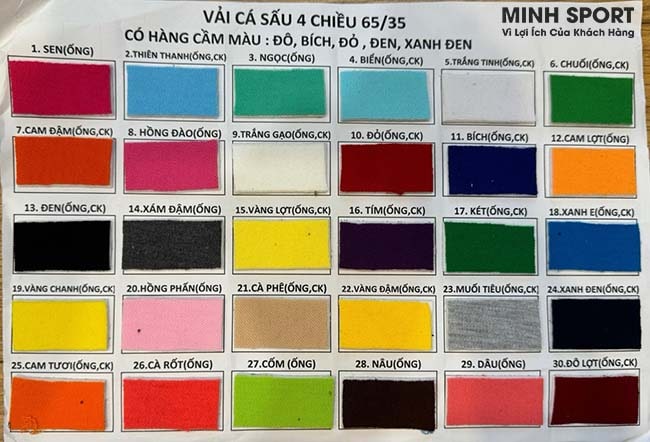 vải thun cá sấu 65/35 và vải thun cá sấu poly