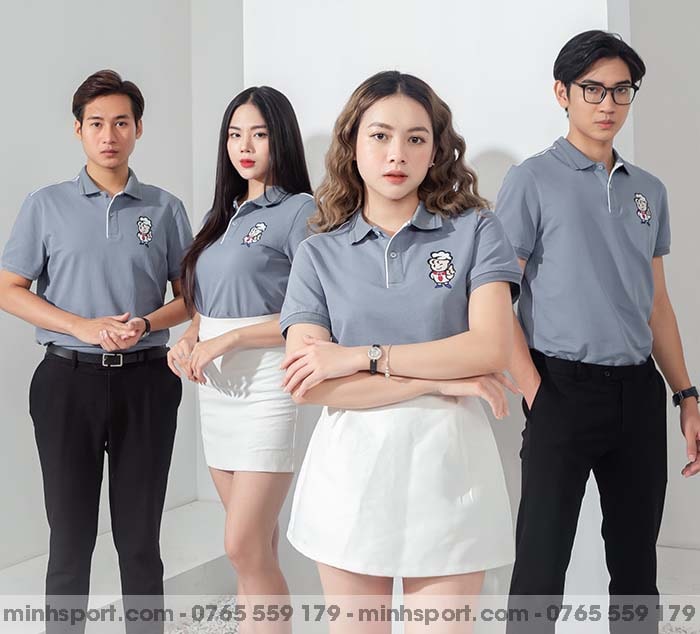 áo đồng phục vải thun cá sấu