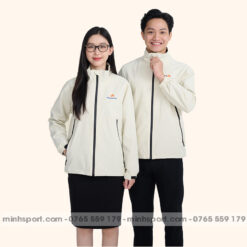 áo khoác gió đồng phục màu trắng