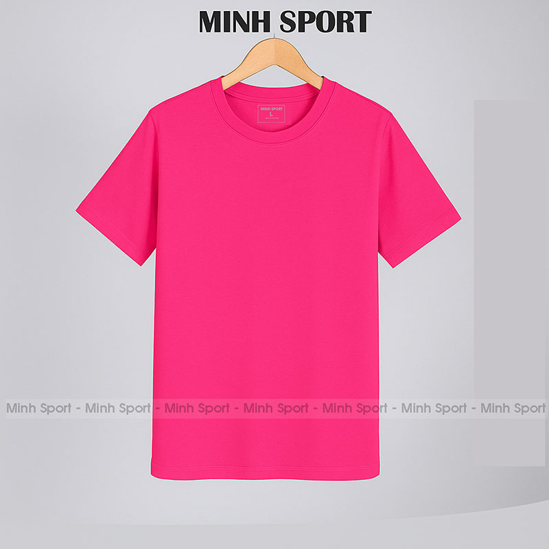 áo thun cotton 100% màu hồng sen