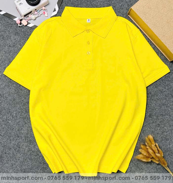 áo thun polo vải cotton 100% vàng