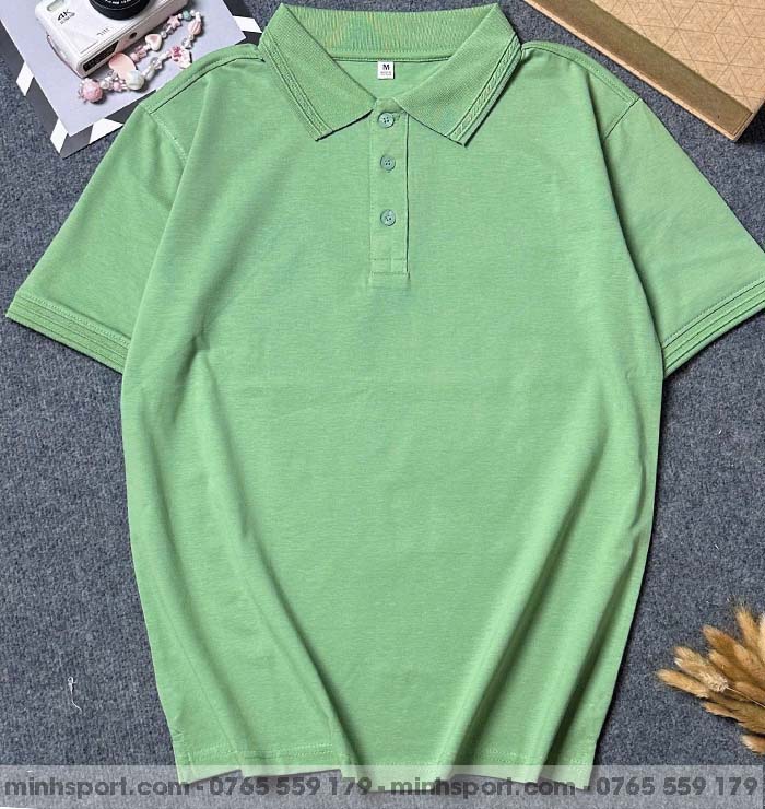 áo thun polo vải cotton 100% vỏ đậu