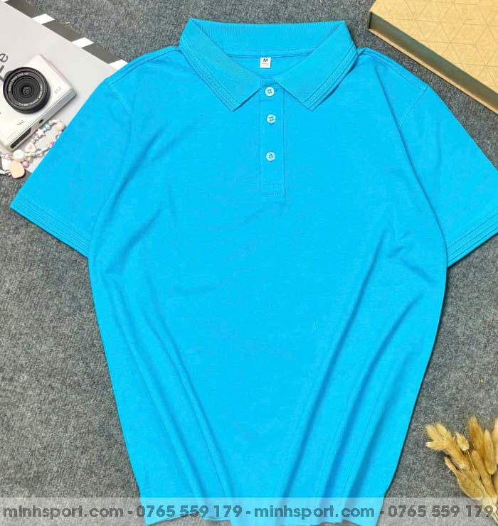 áo thun polo vải cotton 100% xanh ya
