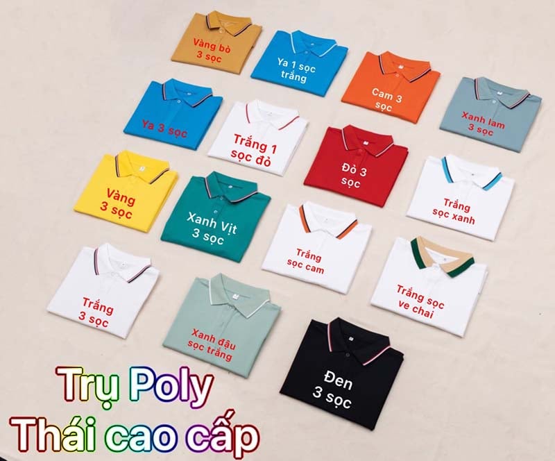 bảng màu đồng phục áo polo cá sấu poly thái