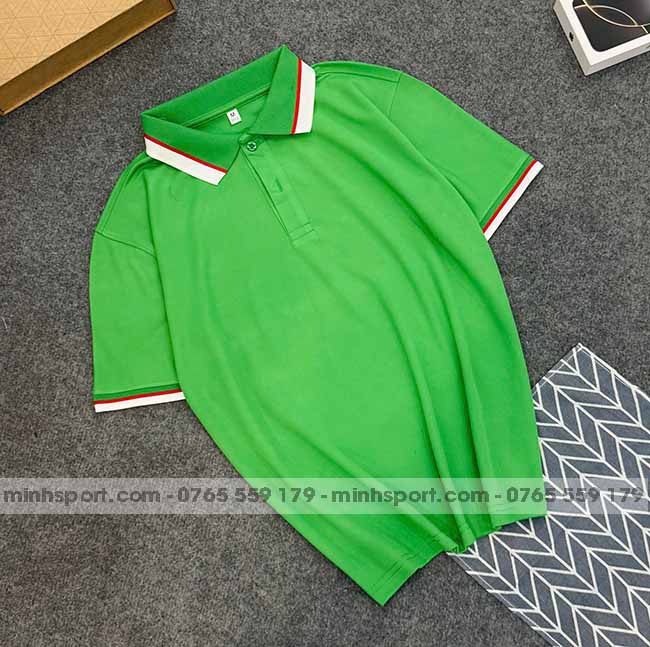 phôi áo polo vải cá sấu mè cao cấp màu xanh két