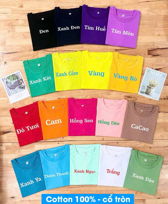 in áo thun đồng phục cotton 100%