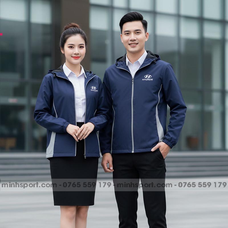 may áo khoác gió đồng phục