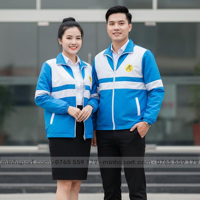 may áo khoác gió đồng phục