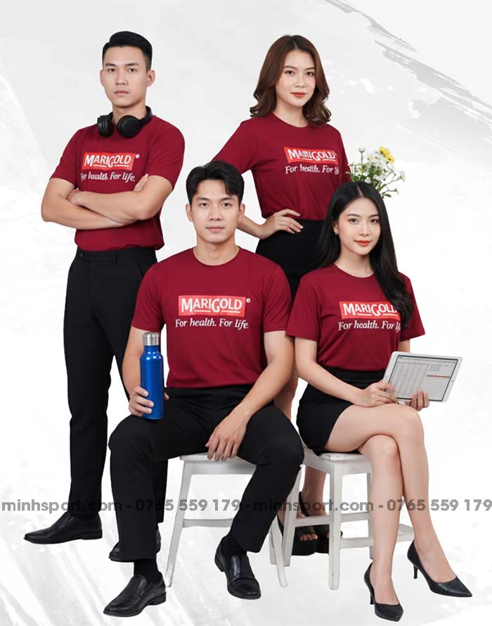 áo thun đồng phục cổ tròn